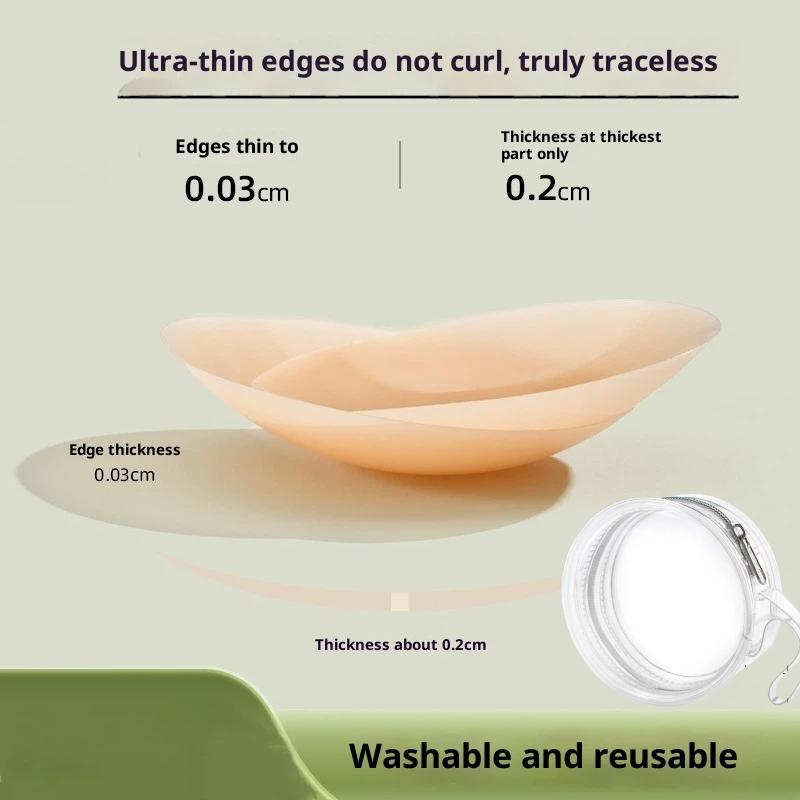 1Pair Silicone Nipple Covers Seamless Reusable Skin-Friendly Liners Adhesive Breast Boob Tape Invisible Chest Stickers