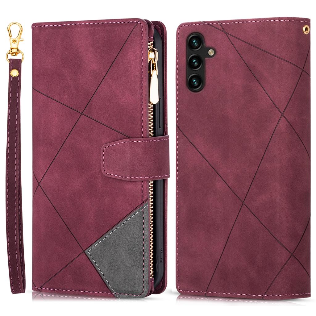 For Samsung Galaxy S25+ Wallet Case Color Splicing Leather Phone Cover with Stand