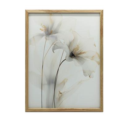 Białe Lilie Ze Złotym Blaskiem Białe Lilie Ze Złotym Blaskiem, 30X40 Cm, Rama Aluminiowa Złota, Papier Matowy 230 Gsm