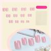 Nude French Manicure Square False Nails - 24 Wearable Nail Tips