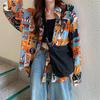 Printed Women's Shirt-fashionable Button Design-loose Casual Shirt