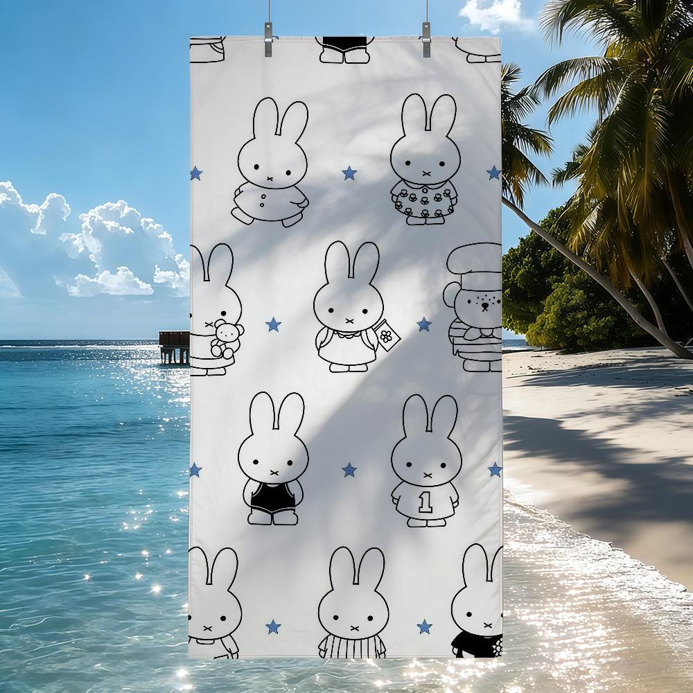 Cartoon Miffy Towel Quick Drying Beach Towels Are Suitable For Swimming Pools Camping Yoga And The Gym