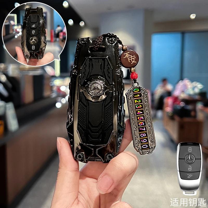 Carbon Fiber Key Fob Cover for Benz Key Case Protector Shell for Benz A-B-C Class S-Class G-Class E-Class CLA GLB CLS GLE GLC FF2