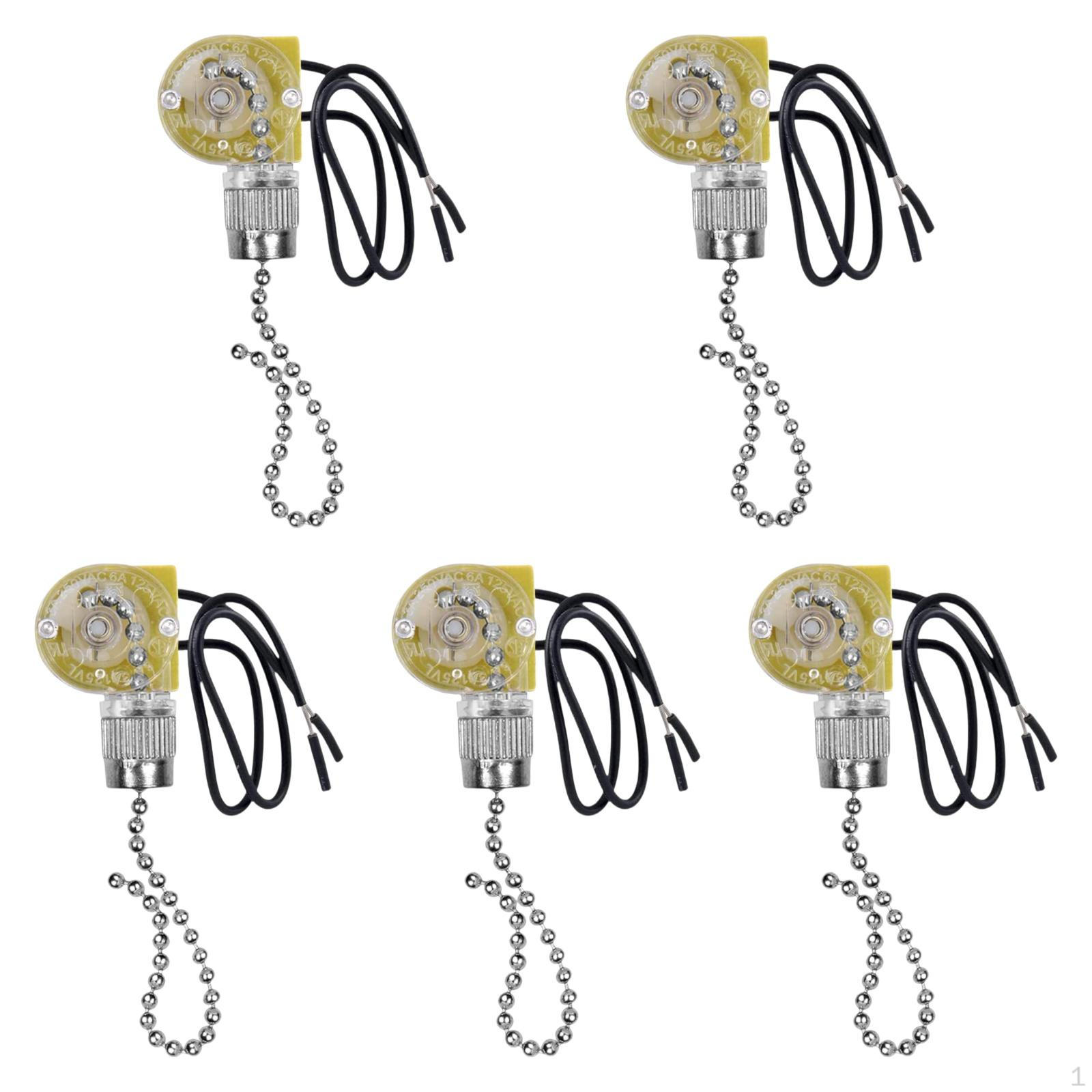 

5 Count Fan Light Pull Switches for Wall Lights and Ceiling Fans Control Agent