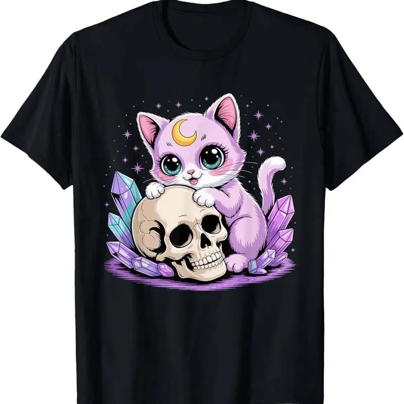 Funny Cute Bat Skeleton Print Tshirt Unisex Unisex Summer Casual Fashion Streetwear Loose Tops Crew Neck Short Sleeve Cotton Tees
