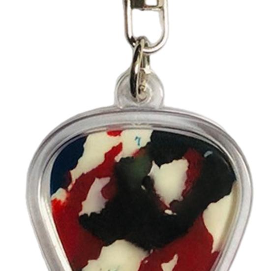 Heart-Shaped Guitar Pick Holder Keychain Clear Case Portable Acoustic Guitar