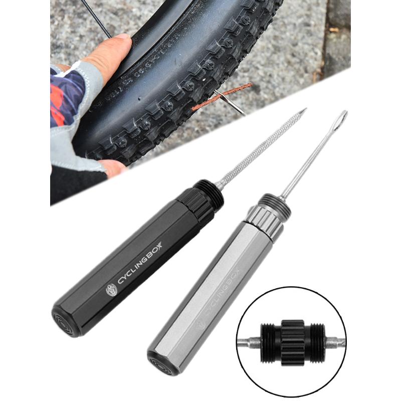 6 adet/11 adet bisiklet içsiz lastik tamir aletleri seti Mini MTB yol bisiklet lastiği tak delinme düz düzeltme yama matkap taşınabilir sızdırmazlık maddesi kauçuk şerit