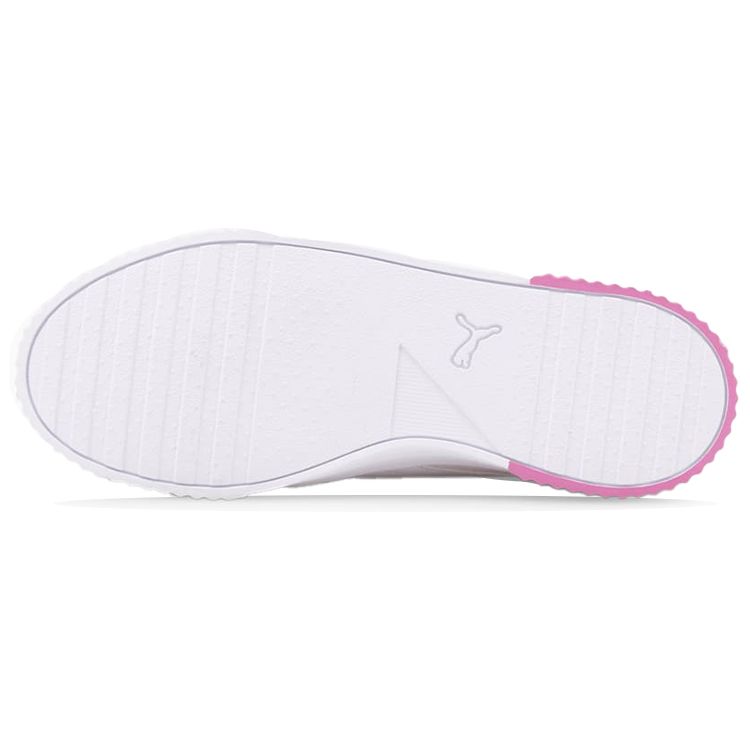 Puma Carina Logomania Leder Bequeme Low-Top Sneaker Damen Sneaker Weiß Rot Rosa 383906-02