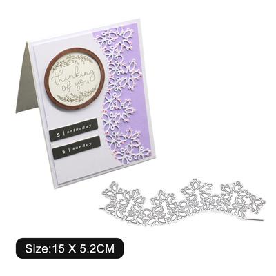Wellenförmiger Rand für Grußkarten, silberfarbene Metallschablone, Präge-Stanzformen für die Herstellung von DIY-Scrapbooking-Papieralbenkarten