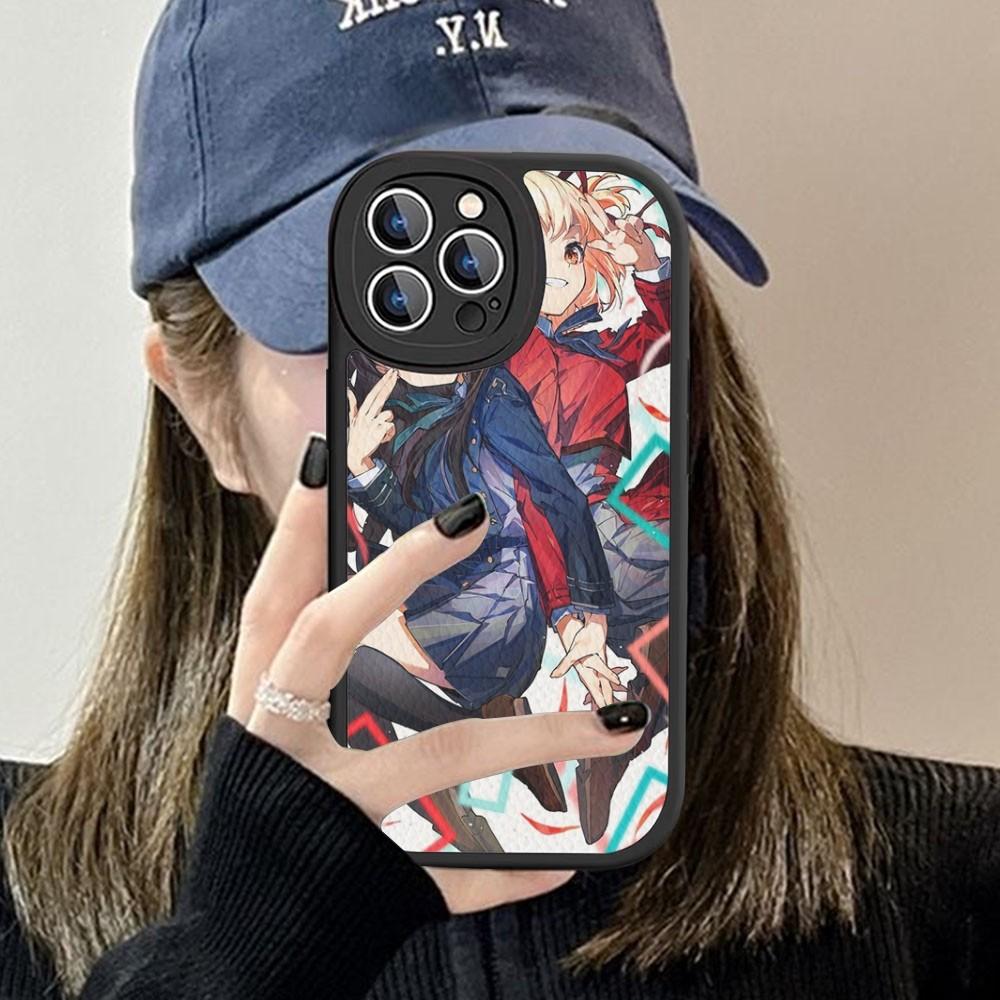 Anime Lycoris R-Recoil Phone Case Hard Leather For iPhone 14 13 12 Mini 11 14 Pro Max Xs X Xr 7 8 Plus Fundas
