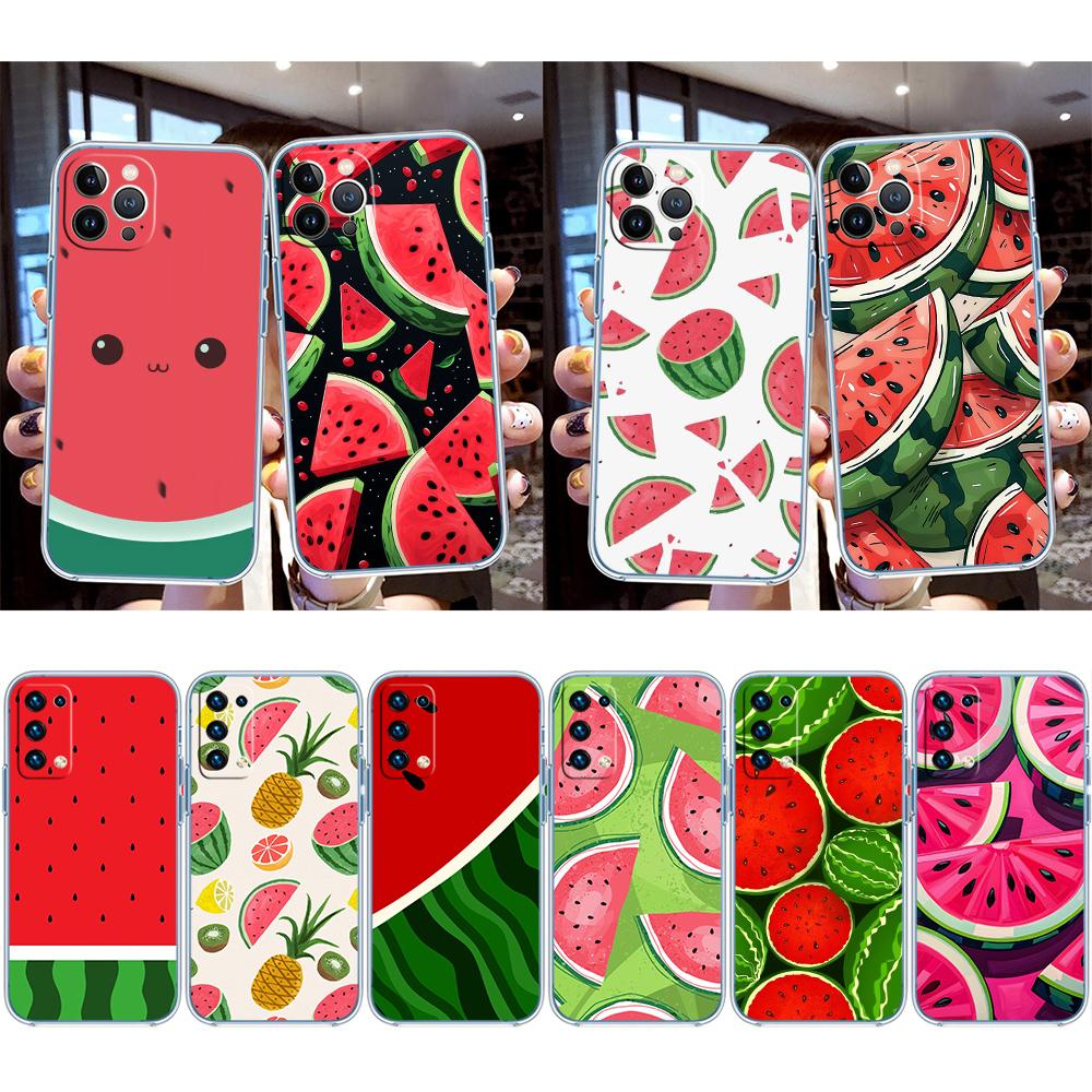 UP19 Cartoon Fruit Watermelon Transparent Phone Case for Motorola Moto G7 G8 G9 G84 G85 G73 G24 G15 Z2 Play Power Plus