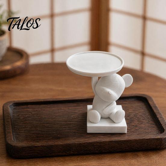 Creative Soft Decoration 3D Printed Polar Bear Storage Tray, Cute Animal Ring Holder & Jewelry Dish, Ornaments Minimalist Desk Organizer for