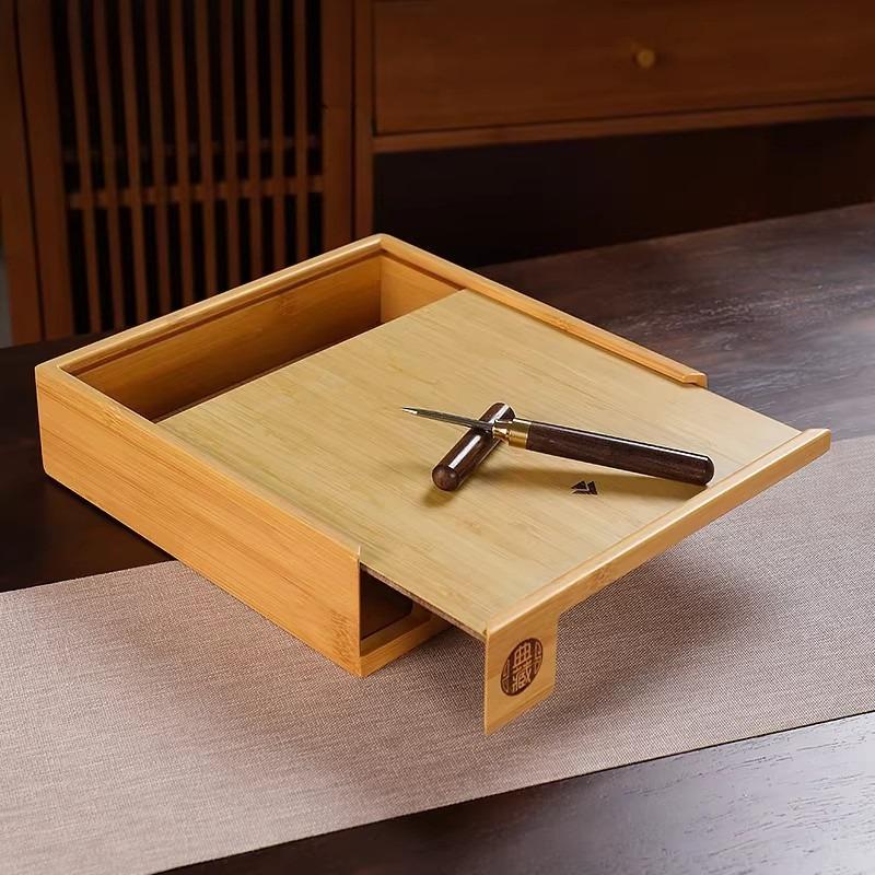 Bamboo Tea Ceremony Kit: Drawer-Type Box & Pu'er Special Tea Tray