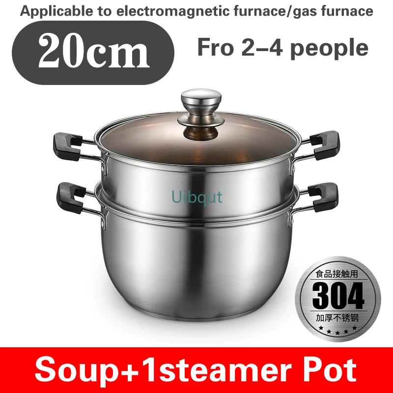 20-24CM thick soup pot 304 stainless steel steamer Congee Noodle Soup Pot Small boiling pot For gas induction cookers hotpot
