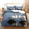 Swan Rose Queen Bedding Set Duvet Cover Set Bedding Digital Printing Bed Linen King Size Duvet Cover Set Bedding Set