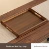 Qinkai Chinese Style Walnut Wood Serving Tray with Handles
