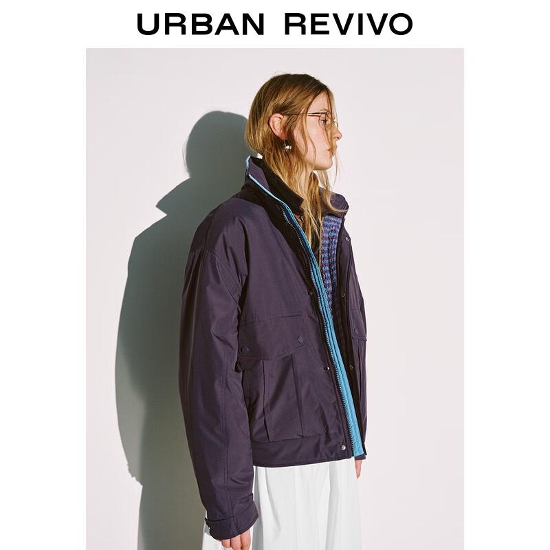 Women's Oversized Color-block Stand-Collar Winter Cotton Jacket