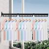 Aluminum Alloy Folding Clothes Hanger Wall Mount Clothes Organization Rack  for Laundry