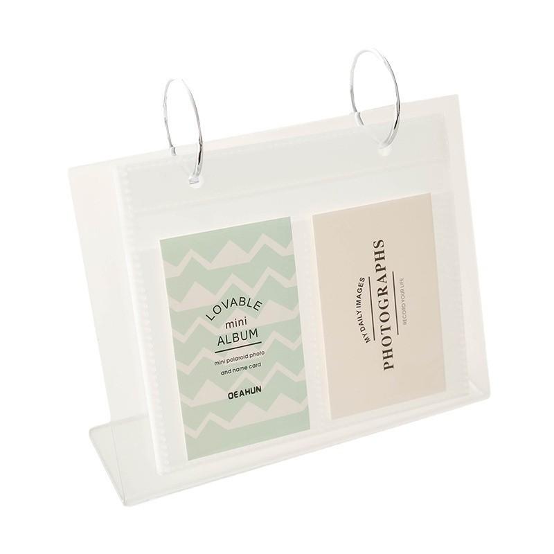 Acrylic Photo Collection Rack Desktop Photo Album Stand Flip Page Card Holder for 3/4/5/6 Inch Photos