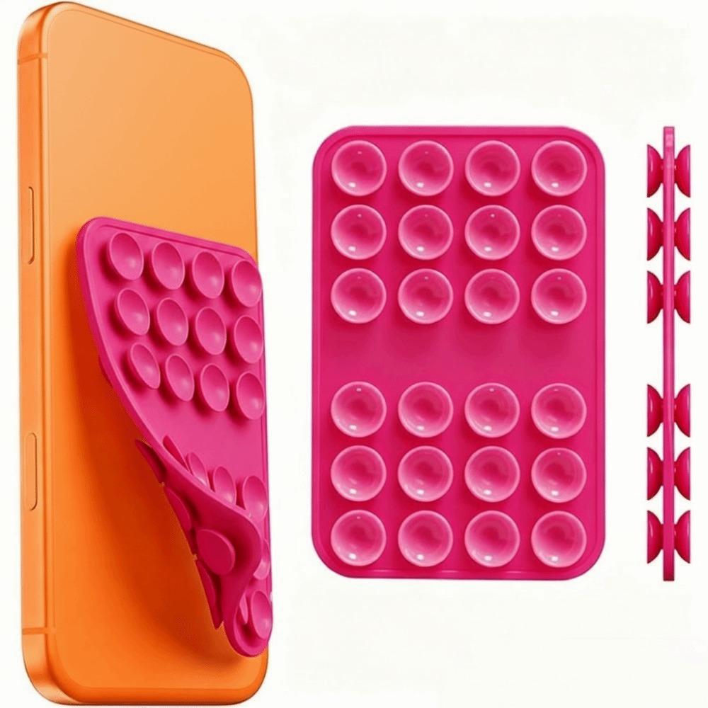 5pcs Square Phone Holder Mat Silicone Anti-Slip Phone Mount New Suction Cup Phone Holder Wall Mount
