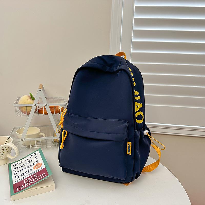 

School bag, junior high school girls new high-value niche backpack, high school student college student backpack синій