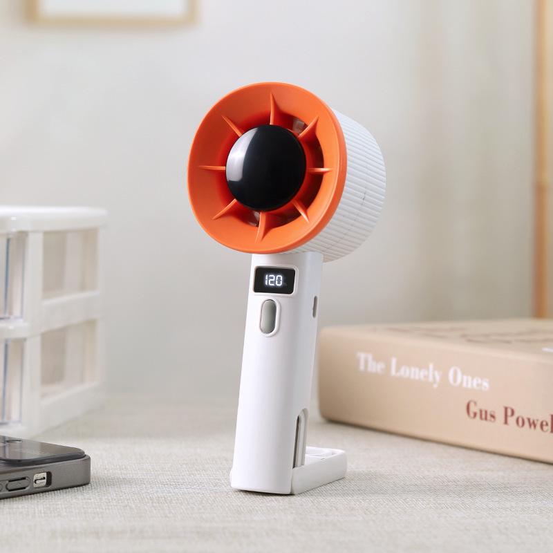 2026 Digital Display Handheld Fan: Portable with Hook, 120-Speed Stepless Regulation, Turbo Function, Vertical Screen.