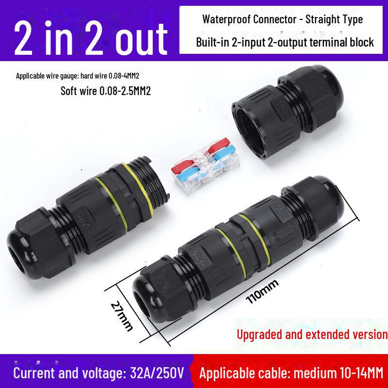 Waterproof Outdoor Connector: Quick Connection Terminal for 2/3/4 Core Wire
