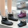 Rain Boots Men's Rubber Boots Man Water-proof Anti-skid Colorful Unisex Ankle Boots Lightweight Water Boots High End