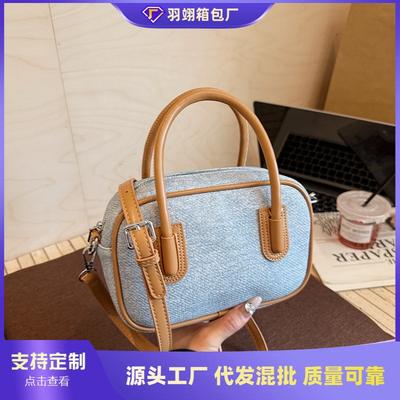 Fashion Niche Bag Women's New Contrasting Color Versatile Single Shoulder Oblique Span Bag Commuter Handbag Pillow Bag