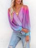 European & American Gradient Chiffon Sexy Printed Long-Sleeve Pullover Women's Shirt for Spring & Autumn