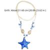 Contrast Color Blue Starfish Collarbone Chain Beads Exquisite Neck Pendant  Seaside Versatile
