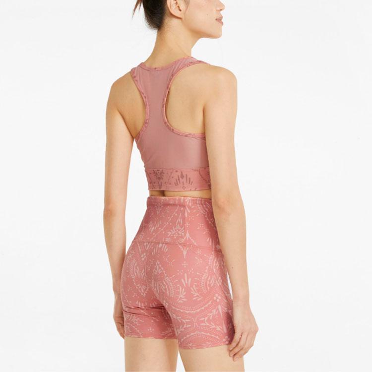 Puma Geometric Pattern Printed Yoga Sports Tank Top Women Tops Pink 521561-24