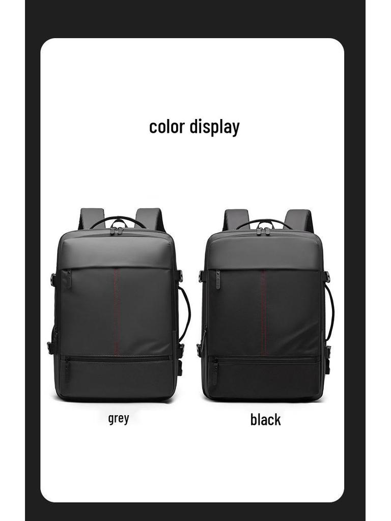 Expandable Men's Travel Backpack for Business and Short Trips - Large Capacity and Multifunctional Laptop Bag