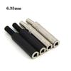 2pcs Audio Metal 6.35mm 6.5 female 1/4 " socket 2 3 pole mono stereo jack connector plug solder Welded adapter 6.35 6.5mm for KTV