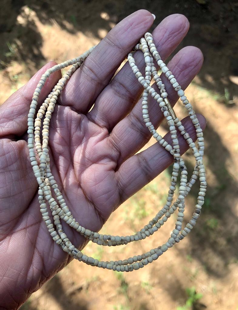 46 Inch Triple Line Indian Original TULSI Tulasi Holy Basil Vaishnav Iskcon Mala Kanthi Yoga Prayer Healing Meditation