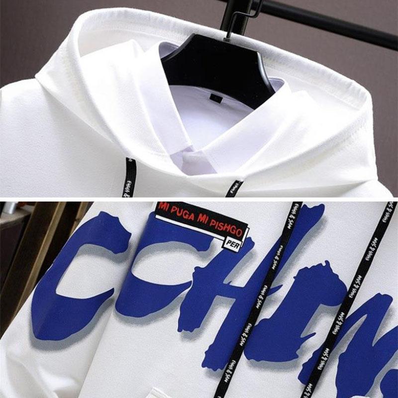 Tonårsstudent Tröjdräkt Huvtröja och Lediga Byxor Skoltrend Sportdräkt för Vår & Höst