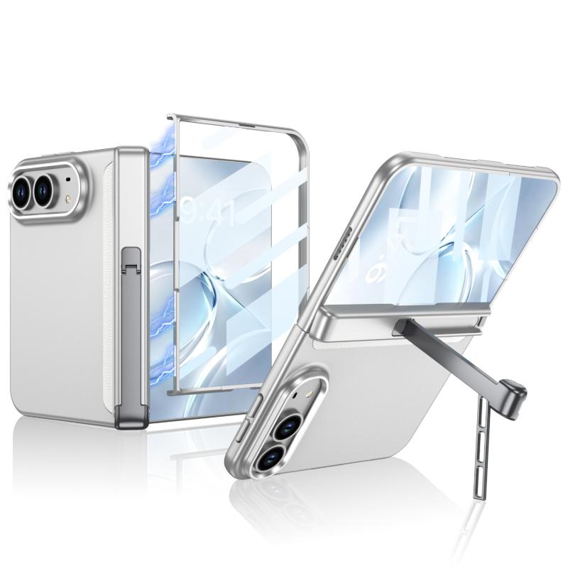For iPhone Duo Case Magnetic Full Skin-Feel Cover with Side Kickstand Shockproof Protective Shell