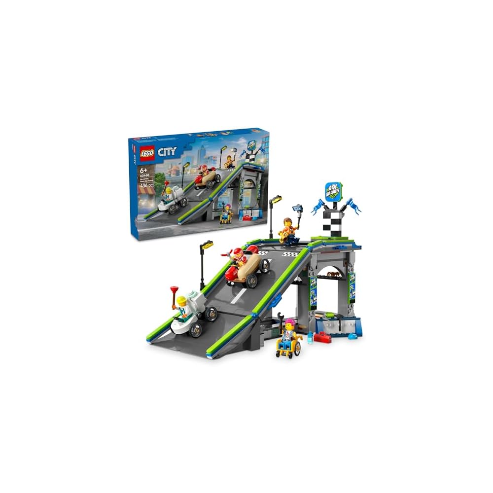 LEGO City Race Car Jump Course Toy Set for Kids 6-9 Years Old Building Blocks Vehicle Playset 60460