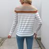 A New Autumn Retro Casual and Simple Striped Long-sleeved T-shirt Top for Women
