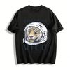 Space Is Wild Cheetah Astronaut Print Casual Top Pure Cotton T-shirt