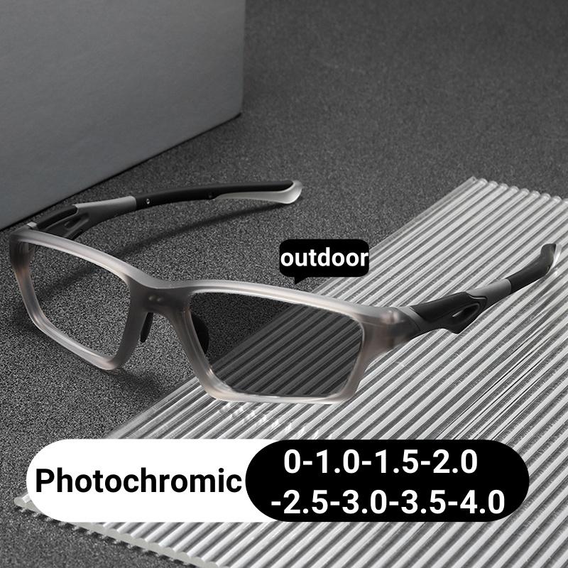 Luxury Outdoor Color Changing Minus Sun Glasses for Women Men Vintage Blue Light Blocking Pochromic Myopia Eyewear Diopter