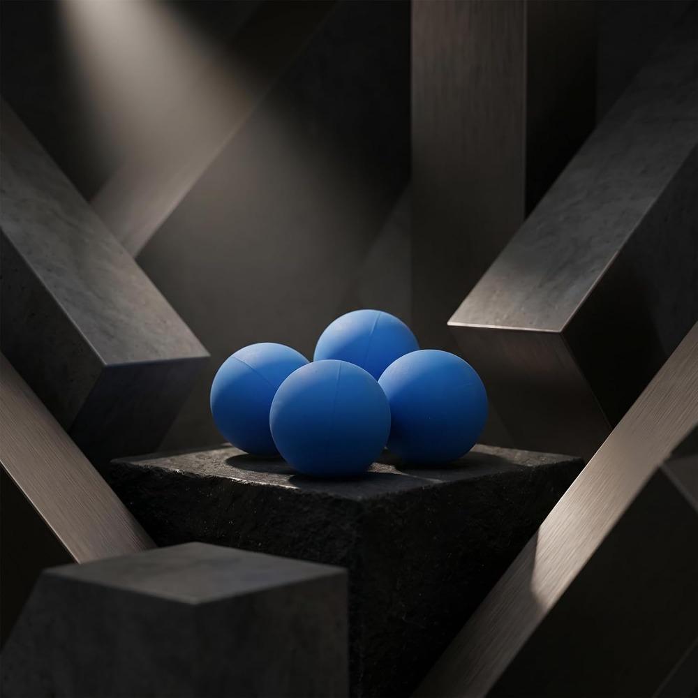4pcs Blue Squash Ball Rubber Trigger Point Ball Portable Squash Training Ball Reaction Training