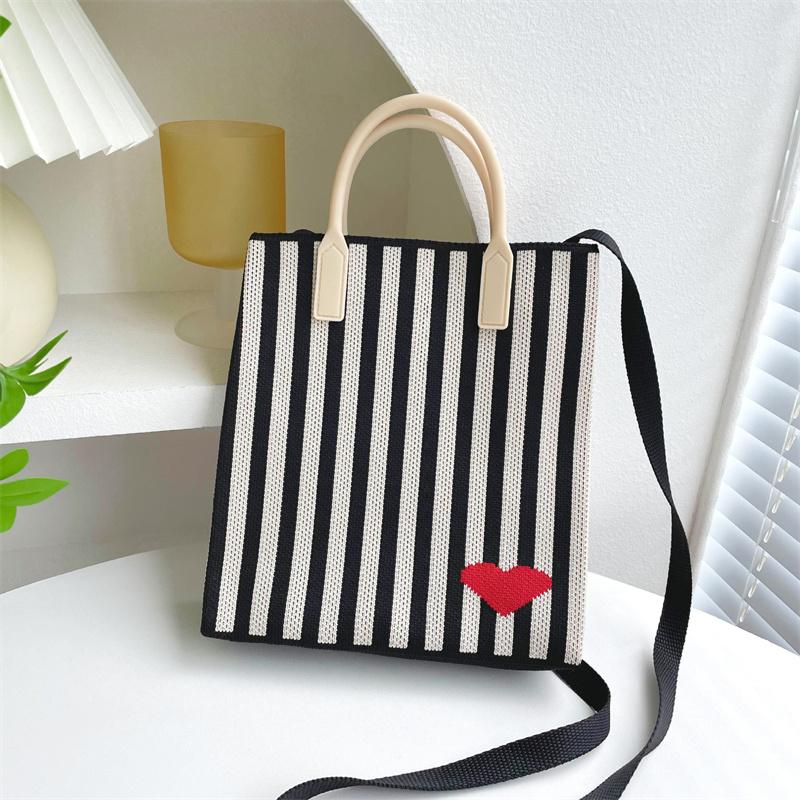 FASHION 2024 Knitted Mini Cross-Body Mobile Phone Bag Korean Versatile Student Commute Shoulder Bag Square Small Purse Handbag For Women