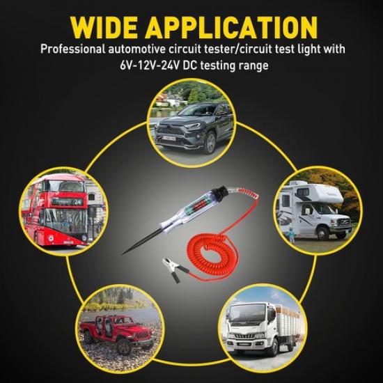 Digital Electric Voltage Circuit Tester Automotive Test Light Car Truck 6-24V EA