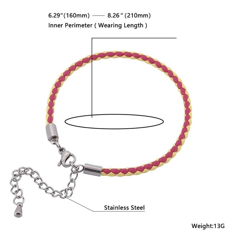 Bracelet à breloques en cuir pour femme, bijou original, longueur réglable de 160 à 200 mm