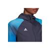 Adidas Long Sleeve Rash Guard Logo Print Color Block Outdoor Casual Sports Jacket Women Jacket Blue White HB1676