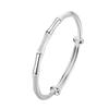 Bamboo Joint Push Pull Bracelet with Bone Carving, Step by Step Rising Design, Best Friend Jewelry for Women