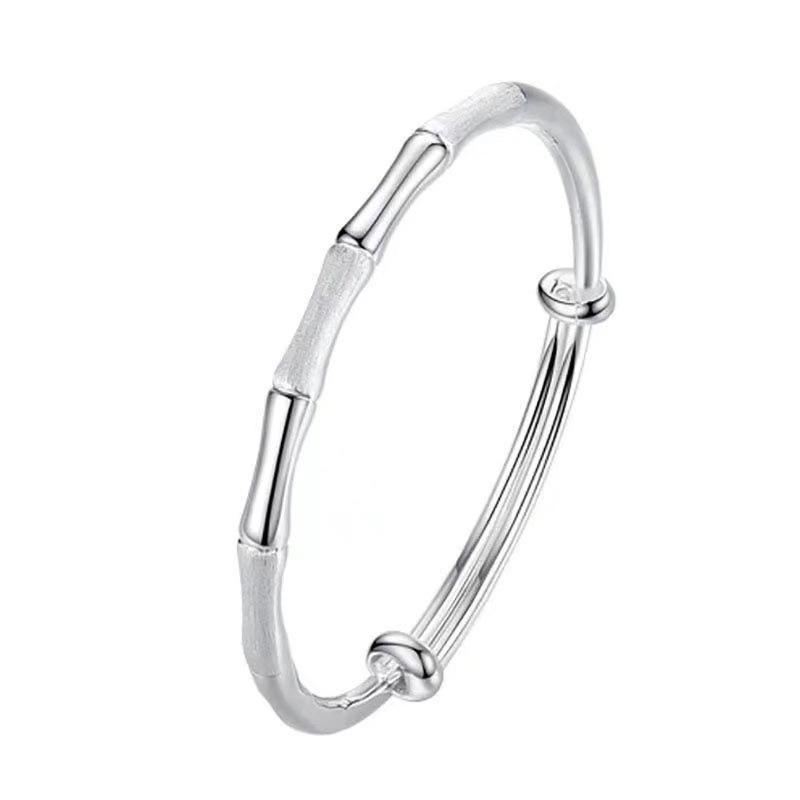 Bamboo Joint Push Pull Bracelet with Bone Carving, Step by Step Rising Design, Best Friend Jewelry for Women