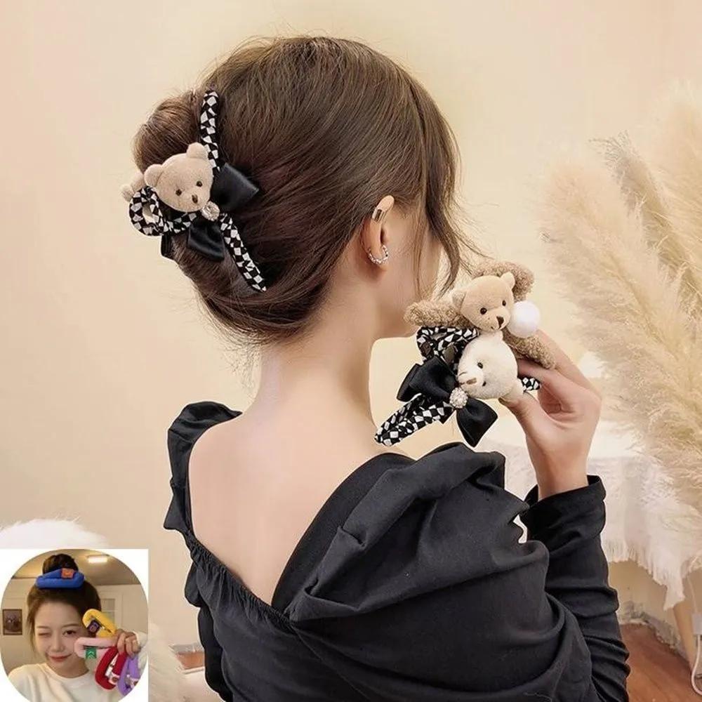 Stuffed animal hair clip, bear clip, oversized hair clip, mother of the bride hair clip