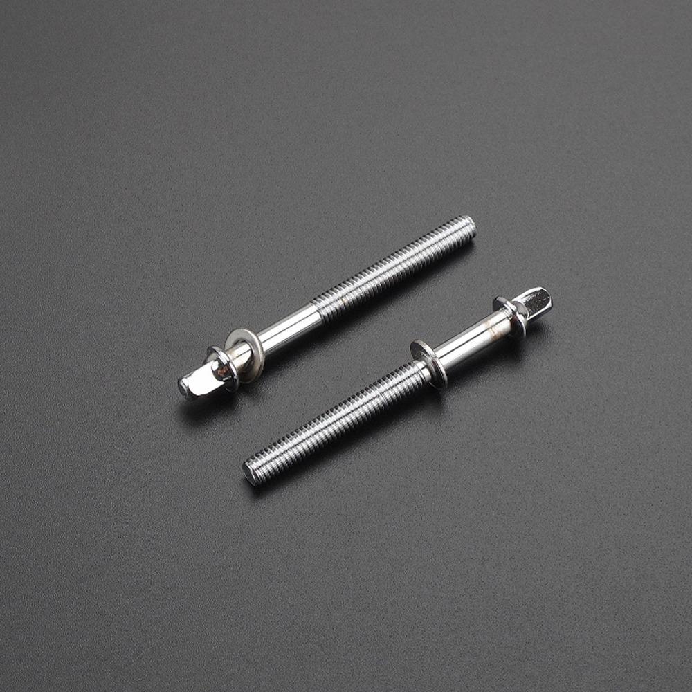 6PCS Metal Material Drum Tension Rods Silver Percussion Replacement Screws For Jazz Drum Kit